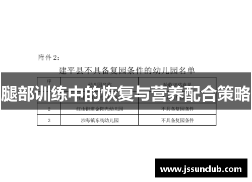腿部训练中的恢复与营养配合策略